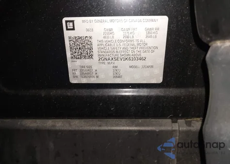 2019 Chevrolet Equinox Ls from USA, damaged, VIN 2GNAXSEV1K6103462